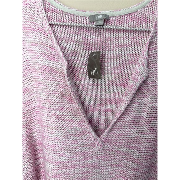 NWT J Jill Sweater Tunic Pink White Marled Knit Size XL 100% Cotton - Picture 7 of 9